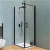 DEGHI Box doccia 100X80 cm battente con vetro anticalcare trasparente e profilo nero opaco 200h - Artego