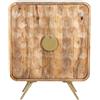 DRW Consolle Mobile da Ingresso con 2 Ante in Legno con Gambe in Metallo Naturale e Oro, 115 x 40 x 90 cm, Alluminio, Antracite e Beige, Medidas: 116x68x71 cm