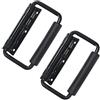 HMF 14991-02 - Set di 2 maniglie pieghevoli, a molla, 3 fori, 13 x 3 cm, colore: Nero