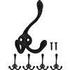 Fuxxer Ganci rustici in ferro, per guardaroba, design in ghisa, set da 5, colore: nero