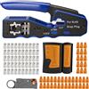MAYLINE-TECH MAYLINE Cirmpatura per Cavi Rete CAT5 CAT6 Pinza Crimpatrice rj45 Professionali Strumenti Kit di Rete, Spellafili, Manutenzione del Kit LAN Tester del Cavo Riparazione (Nero)