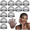Dreamlover HD Wig Caps per Parrucca Frontale in Pizzo, HD Cuffia per Parrucca, Nero, 12 Pezzi