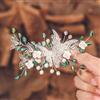 IYOU Nuziale Matrimonio Fermagli per capelli Verde Cristallo Barretta Capelli Pettine Farfalla Fiore Copricapo Prom Sposa Accessori per capelli per Donne