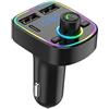 LQQDREX Trasmettitore Bluetooth per auto, trasmettitore autoradio, adattatore autoradio, kit vivavoce per auto, lettore MP3, lettore musicale, suono Hi-Fi senza perdita di bassi, caricabatterie da auto con