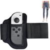 Deautie Dance Band, Cinturino per Joy-Con, Cinturini da polso per Switch, Cinghia Elastico per Switch, Cinghia per le Gambe per Switch, per Danza, Palestra, Sport All'aperto e al Coperto (Nero)