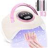 AMZJMT Lampada uv led unghie, Lampada per Nail Art sensore automatico da 180 W, Lampada led unghie 4 controlli temporali, lampada per unghie Consente una polimerizzazione rapida dello Smalto