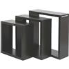 phoenix group AG Set di 3 mensole in legno, colore: nero