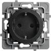DEBFLEX - Casual Evo - Presa elettrica 2P+T Schuko - Presa a muro tipo F standard EN 60884 - Plastica + supporto in metallo - Installazione a incasso - Nero - 48 x 48 x 40 mm