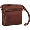 ROYALZ Borsa a tracolla classica piccola da donna in pelle 'Michigan' Vera pelle Borsa vintage borsa per uscire Borsa da discoteca Borsa per tutti i giorni, Colore:Roma Cognac Marrone