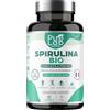 Pure Lab Nutrition Spirulina Bio - 600 Compresse Vegan, Scorta di 5 Mesi - 21% Ficocianina, 66% Proteine - Essiccata a Freddo - Antiossidante, Energia, Immunità - Senza Eccipienti né Additivi - Prodotto in Francia