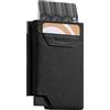 VULKIT Portafoglio Uomo Piccolo Porta Carte di Credito Uomo Porta Tessere Schermato RFID Bifold Porta Soldi, Nero