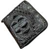 Generic Autentico Esotico Alligatore Uomo Breve Nero ZIP Bifold Portafoglio Genuino Vera Pelle di Coccodrillo Maschio Piccolo Marrone Titolari di, nero, 11cm (Length) x 11cm(Height) x 2.5cm(Deep), Moda e