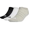 adidas Thin and Light 3 Pairs Calzini Invisible/Sneaker, Medium Grey Heather/White/Black, XS