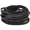 GORGECRAFT 10M Cinturino in Pelle Piatta 5mm di Larghezza Litchi Grana Finta Pelle Nastro di Rifinitura Morbida Pelle PU Strisce Cordoncino di Cuoio per Artigianato Fai da Te Cintura Bracciale Nero