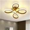 SENQIU Plafoniera LED Soffitto 30W, 3375LM Lampada LED Soffitto Moderna Design Fiore, Luce Naturale 4500K, Lampadario LED Oro in Acrilico per Soggiorno Camera da Letto Cucina