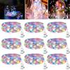 Niumowa 9 pezzi/3 modalità, catena luminosa a LED, batteria piccola, 2 m, 20 LED, con batteria, per feste, Natale, fai da te, matrimoni, decorazione interna (colore)