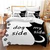 UGZDEA Set di 3 copripiumini con lato del cane e il mio lato 135x200cm, in morbida microfibra, per adulti, decorazione della camera da letto (Single（135x200cm）, A)