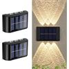 flintronic 2 Pezzi Lampada da Parete Solare, Lampade Solari Regolabili con 6 LED a Lampada Calda, Luci Solari da Esterno, Impermeabile IP65, per Veranda, Percorso, Garage