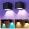 YUNYODA lampada solare da parete per esterni, 2 pezzi, giardino, terrazza, IP65, luce bianca calda e cambia colore