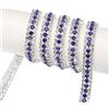 QUARKZMAN 2 Iarda 9mm 3 Righe Cristallo Strass Diamante Chiudi Catena Rifinitura Rifinitura Artiglio Coppa Catena Cucito Artigianato Gioielli Matrimonio Decorazioni Argento Blu Scuro Bianco
