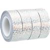 PATIKIL Scintillio Glitter Nastro 15mm x 5m, 4pz Olografico Arte Prisma Mascheratura Nastri Auto -Adesivo per Fai-da-Te Arte Artigianato Avvolgimento Decorazione, Argento Tono