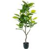 DRW Pianta artificiale Magnolia in PU in verde e bianco 20x20x130 cm