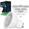 V-TAC 6x Lampadine LED GU10 6W (Equivalenti a 60W) - Chip SAMSUNG - 445 Lumen - Alta Luminosità - Faretto Led GU10 per Massima Efficienza e Risparmio Energetico - Lampadina Luce Naturale 4000K