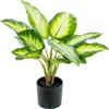 DRW Pianta artificiale aglaonema in PU con 4 forcine in verde 20 x 20 x 50 cm