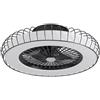 Eden pulse Ventilatore da soffitto nero 72 W, design moderno, 5 pale trasparenti 3 temperature di luce, con LED integrato, 18 x 53 x 53 cm