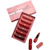 YUYTE Capsule Pills Rossetto Mini Set di Rossetti Opachi per Donne Labiales Mate a Lunga Durata, Nude Red Permanent Stay on Set di Rossetti Opachi Confezione Kit di Trucco 6 Pezzi