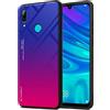 Cadorabo Custodia compatibile con Honor 10 LITE/Huawei P SMART 2019 in VIOLA - ROSSO - Coperchio protettivo bicolore in silicone TPU e retro in vetro temperato