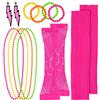 Boland 44611 - Set anni '80 per costumi, accessori per carnevale, set di costumi, guanti a rete, bracciali, orecchini e collana, festa a tema, JGA