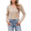 Irevial Cardigan Corto da Donna Leggera Giacca in Maglia Elegante Golfino Donna Con Bottoni Casual Maglieria Cappotto Cavo a Maniche Lunghe per Primavera Estiva Autunno