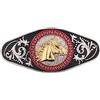 Longcreek Fibbia per cintura da uomo, con testa di cavallo nordica vichingo, fibbia per cintura a forma di cavallo punk, fibbia per cintura western cowboy, fibbia per cintura punk rock, argento,