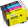 SavFinto 502XL Cartucce d'inchiostro Sostituzione per Epson 502 XL Compatibile con Epson Expression Home XP-5100 XP-5105 WorkForce WF-2860DWF WF-2865DWF (1 Nero, 1 Ciano, 1 Magenta, 1 Giallo)