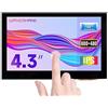 Waveshare 4.3 inch Display for Raspberry Pi 4 Capacitive Touchscreen HDMI LCD (B) 800x480 Hardware Resolution IPS Monitor Support All Raspberry Pi/Jetson Nano/Windows 10/8.1/8/7 PC/BB Black