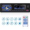 Rimoody Autoradio 1 Din Con Vivavoce Bluetooth, FM Radio, USB, TF, Aux in, RCA, 40 EQ, 7 Colori, APP Individua l'Auto, MP3 Player Con Telecomando, Ricevitore Stereo, Carica Rapida