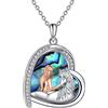 YAFEINI Collana con Cavallo Ciondolo per Ragazze Collana in Argento Sterling 925 Regalo di Gioielli per Donne Amiche (Collana Cavallo Con Conchiglia Abalone)