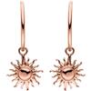 Purelei Orecchini Sun, Orecchini da donna in acciaio inossidabile, Cerchi grandi con pendente a sole, Diametro 1,4 cm, Regalo per donna (Oro rosa)
