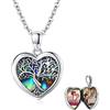 JFASHOP Ciondolo a forma di albero della vita in argento Sterling con albero della vita con catena foto medaglione per donna e fidanzata