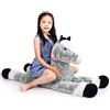 SNOWOLF gigante peluche giocattolo cavallo grande giocattolo animale farcito Pony Unicorno peluche bambola regali per i bambini, San Valentino, Natale (grigio, 120cm)