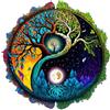 Jigfoxy Puzzle in legno per adulti, albero della vita, puzzle in legno, per adulti e bambini, giocattolo educativo unico a forma di animale per amici, S-20 x 20 cm, 100 pezzi