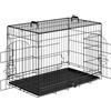 EUGAD Gabbia per Cani di Taglia Media, 76x46x53 cm, Gabbia Pieghevole, per Auto, Viaggio, Trasporto, Cuccia Cane Interno in Metallo con 2 Parte, Maniglie, Vassoio Rimovibile, Nero