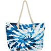 styleBREAKER Ladies XXL Borsa da spiaggia con stampa batik girevole, cerniera, borsa a tracolla, shopper 02012344, colore:Bianco-Blu