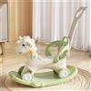 TikTakToo 3 in 1 - Cavallo a dondolo per bambini, con auto antiscivolo, per ragazze e ragazzi (verde chiaro/bianco)