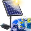 Biling Pompa di Ossigeno Solare per Stagno, 3W, per Acquario, con Batteria, Pompa ad Ossigeno, Stagno, Pompa ad Aria Solare, 3 modalità, 2 Pietre per laghetto da Giardino, Pesca, idroponica