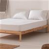 GAMUSI Lenzuolo sotto per letto 80 x 200 x 30 cm, 100% cotone, traspirante, regolabile, colore bianco