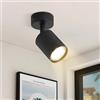 ZMH Plafoniera LED nera faretto da soffitto: faretti da soffitto GU10 1 lampadina, faretti da soffitto orientabili a 330°, lampada da corridoio faretto da parete inducamera da letto, senza lampadina