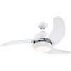 Westinghouse Lighting 73040 Simone, moderno ventilatore da soffitto LED con luce, 122 cm, finitura bianca con accenti in nichel spazzolato, vetro smerigliato opale