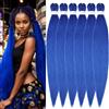 YDDM Capelli Per Treccine Africane Blu Extension Treccine Texture Yaki Easy Install per Principianti 32 Pollici 3 Pezzi Capelli Leggeri e Naturali per Box Braids, Twist e Crochet